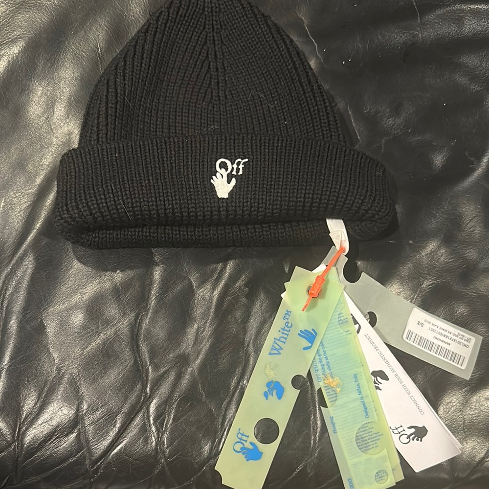 Off-White Black Knit Beanie